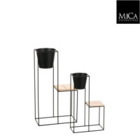 Mica Decorations Caitlin Plantentafel - 38x19x71cm - Zwart - Set van 2