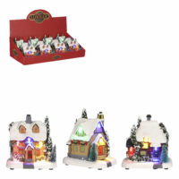 Luville Collectables Winter house 3 assorted BO display - l10xw7xh11cm
