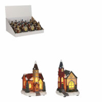 Luville Collectables Church 2 assorted display battery operated - l9xw9xh15,5cm