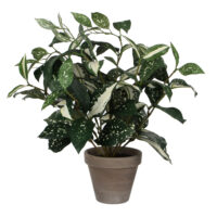 Cordyline kunstplant/kamerplant groen in grijze sierpot H33 cm x D25 cm - Kunstplanten/nepplanten