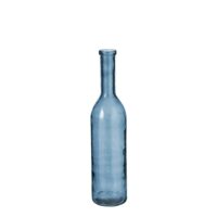 Mica Decorations Rioja Fles Vaas - H75 x 18 cm - Gerecycled Glas - Lichtblauw