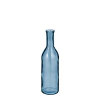 Mica Decorations Rioja Fles Vaas - H50 x 15 cm - Gerecycled Glas - Lichtblauw