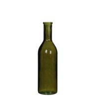 Mica Decorations Rioja Fles Vaas - H50 x 15 cm - Gerecycled Glas - Donkergroen