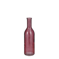 Mica Decorations Rioja Fles Vaas - H50 x 15 cm - Gerecycled Glas - Bordeaux