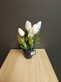 Kunsttulpen - 30CM awit - neptulpen - tulpen - kunsttulp in zwart potje - kunstbloemen - nepbloemen - kunstplant - bloemen - cadeautje - cadeautje vrouw - voorjaar - lente - best verkocht